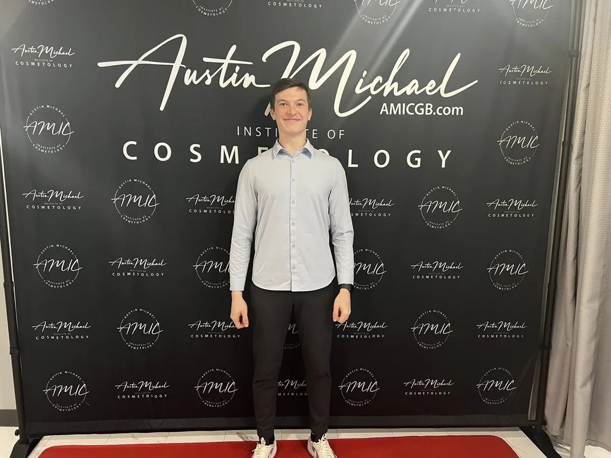 Nick at a client event at the Austin Michael Institute of Cosmetology