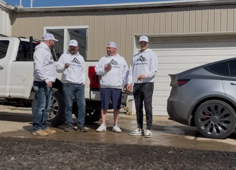 Nick with the Nelligan's Lawn & Landscape crew.