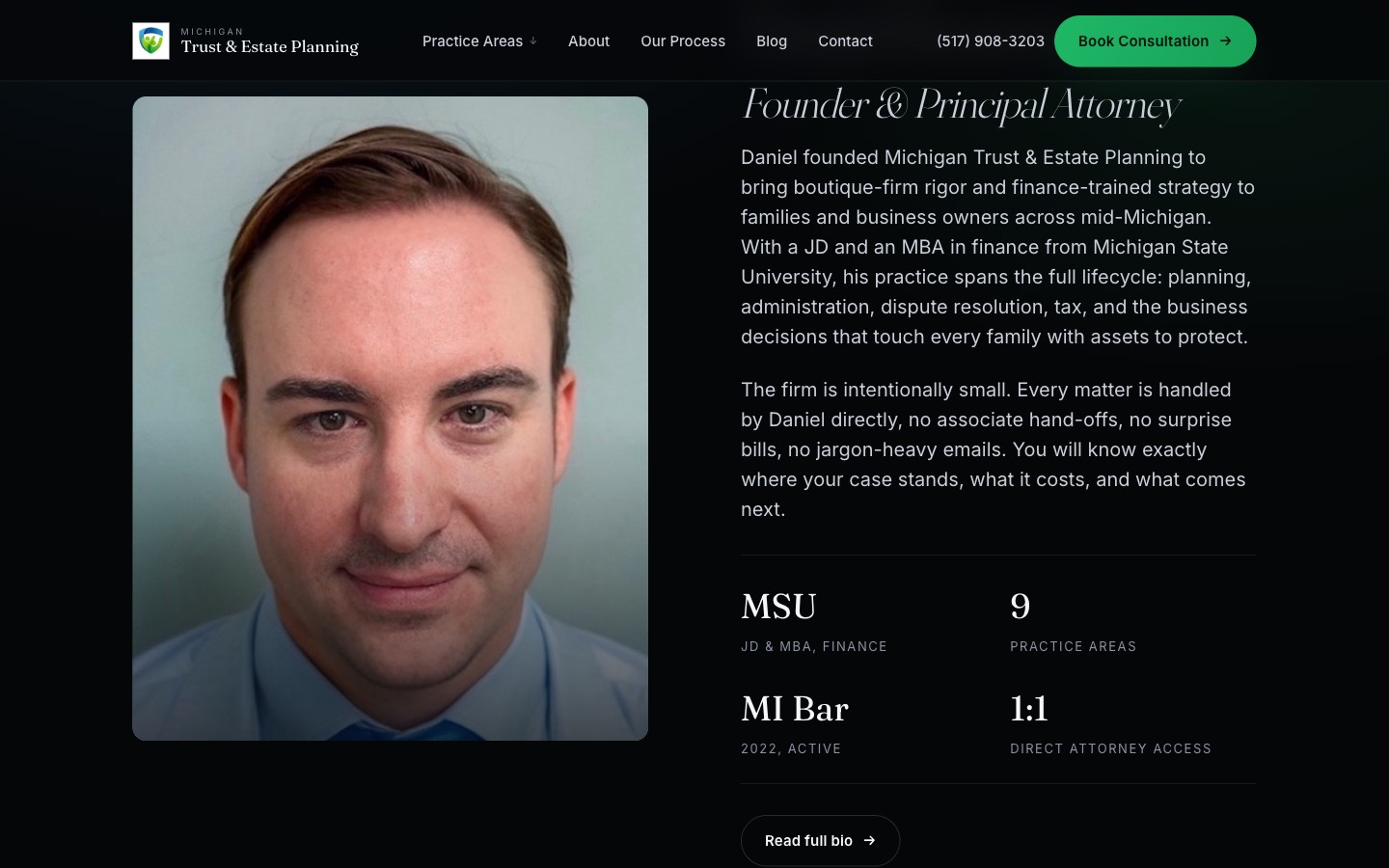 Founder and principal attorney section